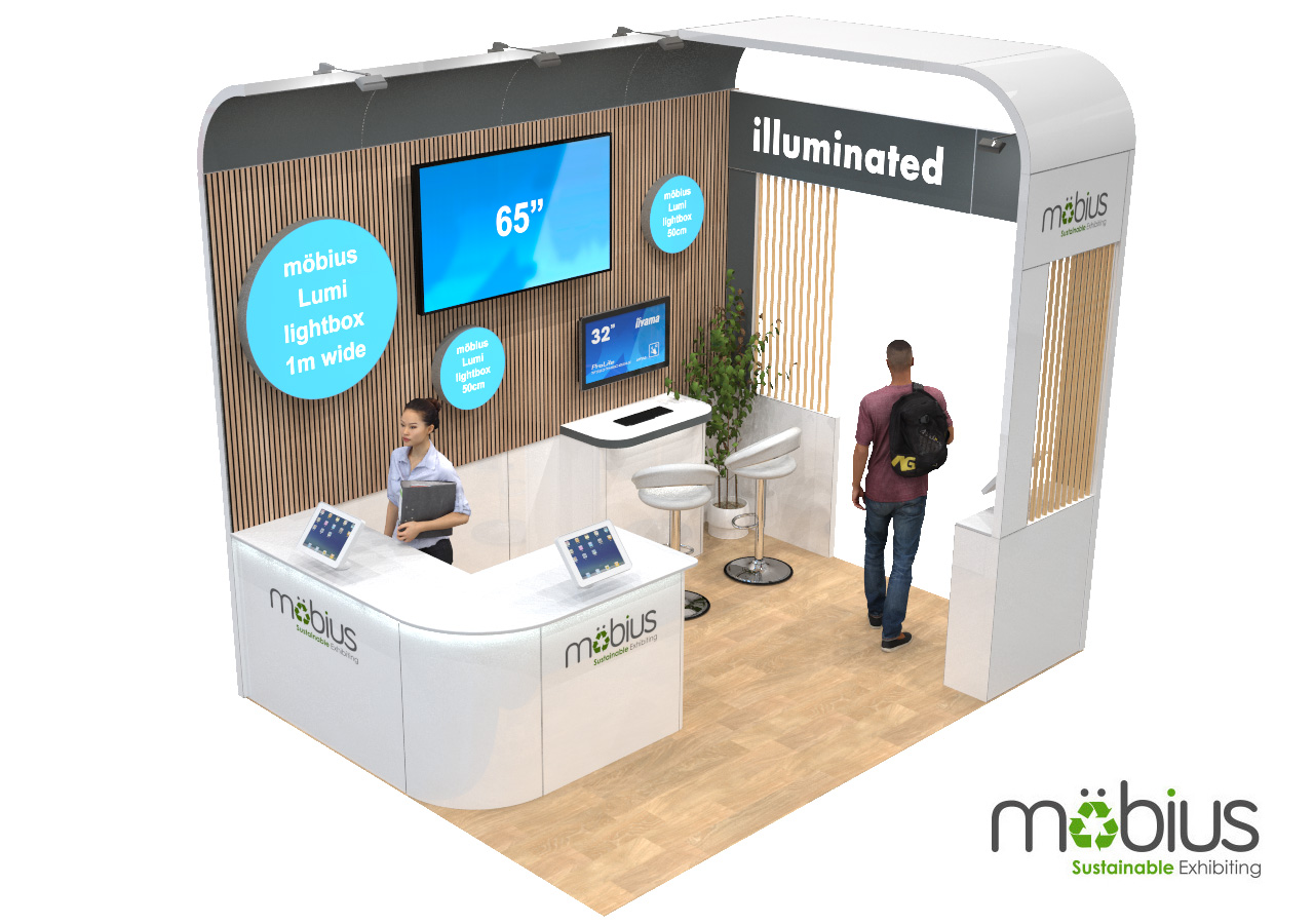 4m x 3m open 3 sides 12 Squ m exhibition stand